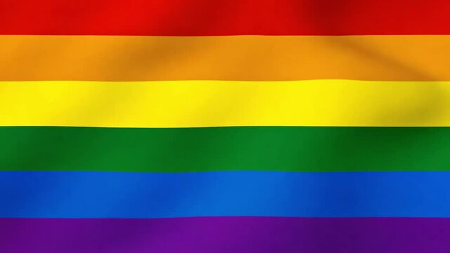 Rainbow pride flag with vibrant colors symbolizing LGBTQ+ community and equality