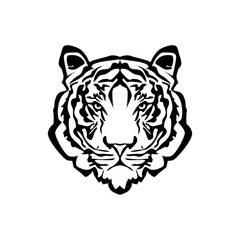 The tiger icon is black, on a white background.