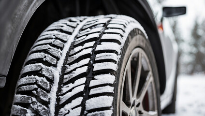Winter Tire Closeup Showing the Detail