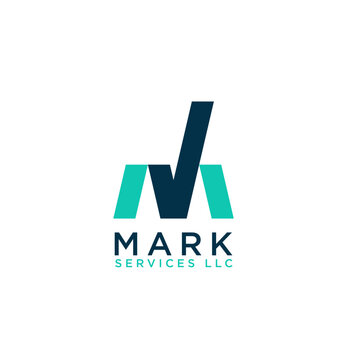 Letter m check mark logo design