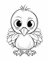 Obraz premium Beautiful Turkey Coloring Page, Thanksgiving Colouring Design for Your Corporate Books and Business Graphic Resource or Creative Project, Ai Generative