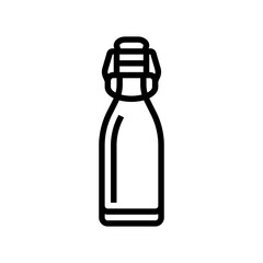 beverage bottle glass package line icon vector. beverage bottle glass package sign. isolated contour symbol black illustration
