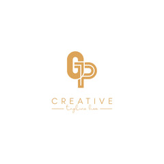 Alphabet GP PG Letter Artistic Logo Design. Initial Based Vector Template.