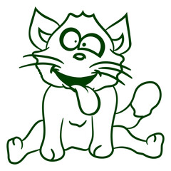 Cat Design Squinting Crazy Stick Out Tongue Grimace 
Funny Cool Cartoon Cute Cats Lovers Cartoon Comic Fun Love Sweet Kittens Adorable Feline Like Playful Kitties Fur Baby Illustration Paw Pet Owners