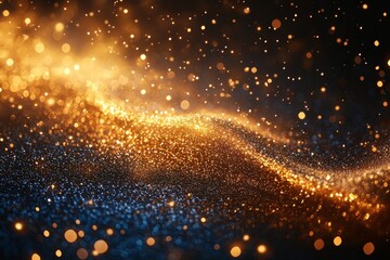 The gold glitter border background is perfect for an anniversary, birthday or Christmas invitation with white space in between