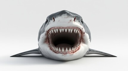 Marine predator with long teeth and a large mouth. 3D rendering.
