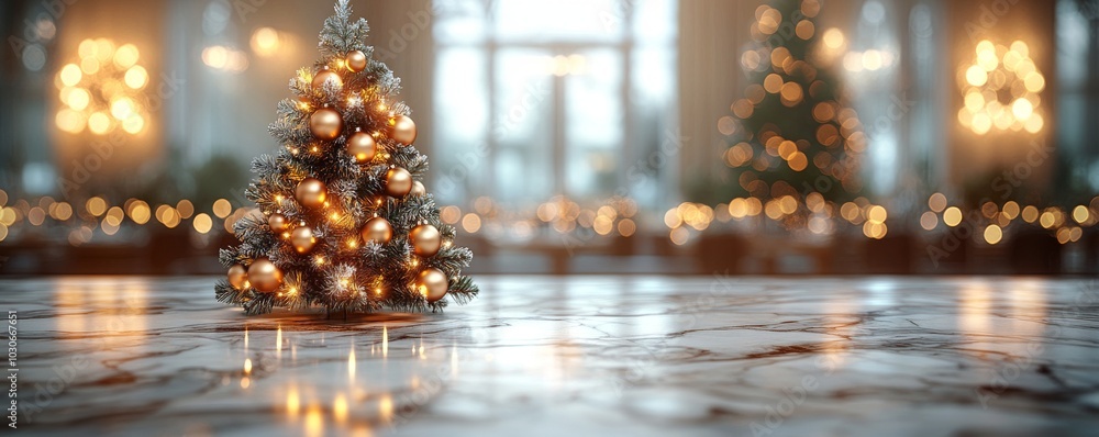 Poster the christmas background image includes a marble table top with abstract warm living room decor, bok