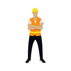 illustration d'un ouvrier de la construction ou de l'industrie, style abstrait, vecteur