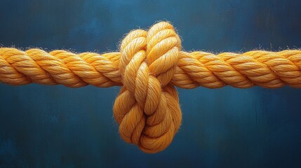 Fototapeta premium Detailed View of a Yellow Rope Knot