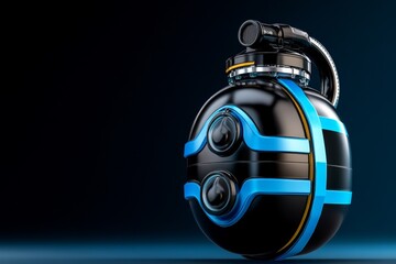 Fototapeta premium Abstract gas container icon, floating over a blank background