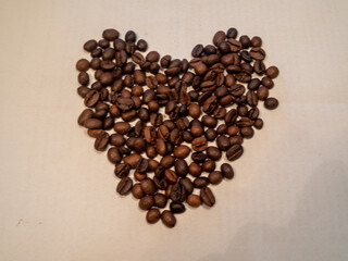 Black Coffee beans heart aroma café