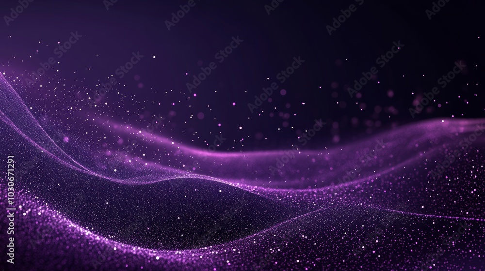 Poster digital data background. wave with moving dots. musical stream of sounds. 3d rendering.