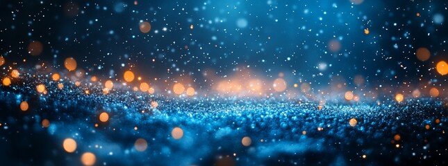 Light snowfall falling over snowdrifts creates a beautiful ultrawide background image.
