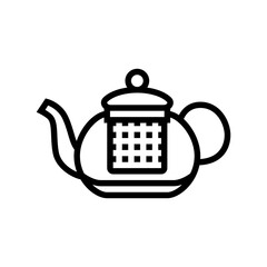 teapot glass package line icon vector. teapot glass package sign. isolated contour symbol black illustration