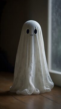 A small, adorable ghost floating