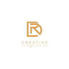 Alphabet DR RD Letter Artistic Logo Design. Initial Based Vector Template.