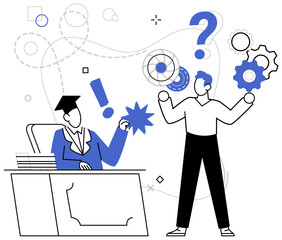 Operational efficiency vector illustration. Improvement is constant companion on journey towards operational efficiency and progress Operating like well-oiled machine, businesses achieve operational