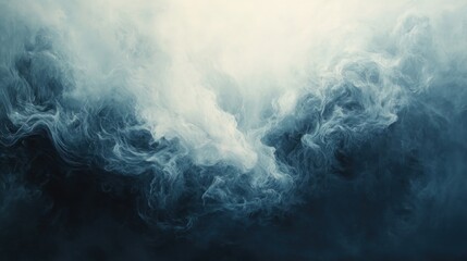 Abstract white smoke or vapor swirling on a dark background, creating a moody and ethereal atmosphere.