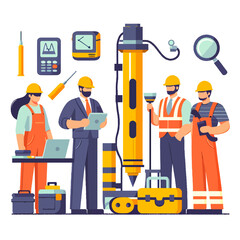 Fototapeta premium A group of men are working on a project
