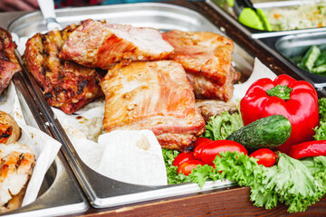 Grilled Chicken and Fresh Vegetables at the Summer Street Food Festival