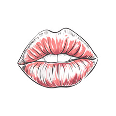 Kissed lips illustration for Valentine's Day symbolizing love and passion