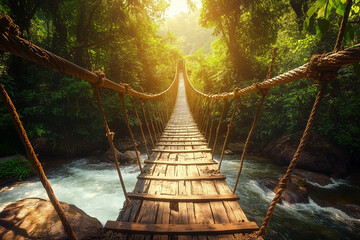 Obraz premium bridge in the forest