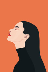 Portrait of a beautiful woman dressed in black