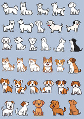 Different kinds of cute dogs