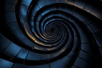 Optical wallpaper featuring dark spirals, vanishing into black voids