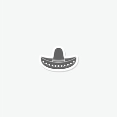 Mexican Sombrero hat sign sticker