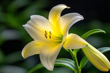 Rare glowing Easter lilies, blooming only at dusk