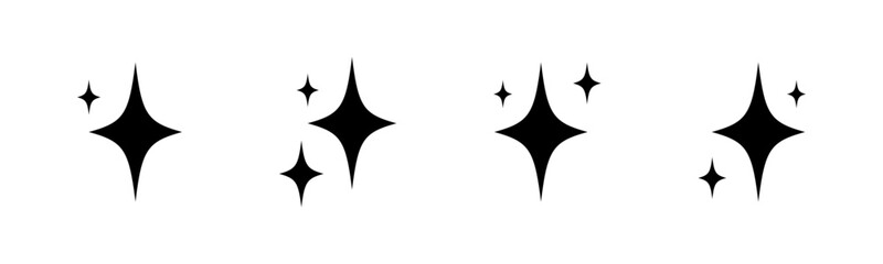 Star sparkles icon set