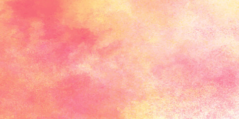 Vector fantasy light red, pink and yellow shades watercolor background. Hand drawn vector texture. Pastel color watercolor banner.  Aquarelle paint paper textured stain canvas element for text design.