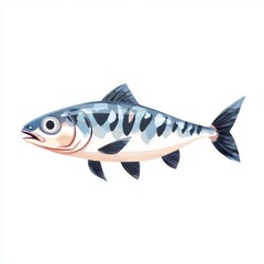 Fototapeta premium Cooked mackerel vector illustration