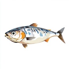 Cooked mackerel vector illustration