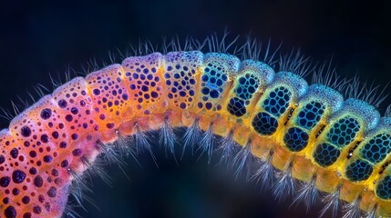 Mesmerizing Iridescent Invertebrate with Vibrant Tentacles and Spines
