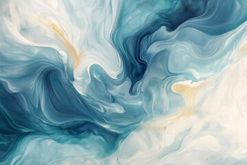 Obraz premium wave with blue and yellow colors. The blue and yellow colors create a sense of movement and energy, while the wave itself conveys a feeling of power and strength