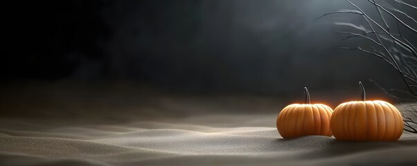 Haunting Halloween Beach Twilight - Eerie Waves Glowing Pumpkins and Shadows Dancing on the Sand for Spooky Atmosphere