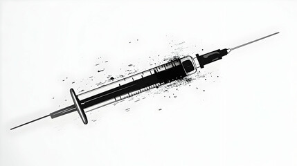 A black syringe with a sharp needle, symbolizing medical use.