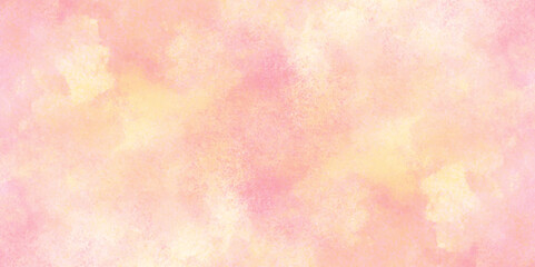 Vector fantasy light red, pink and yellow shades watercolor background. Hand drawn vector texture. Pastel color watercolor banner.  Aquarelle paint paper textured stain canvas element for text design.