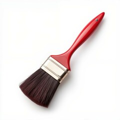 Red paint brush on a white background