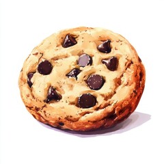 Chocolate chip cookie vector illustration