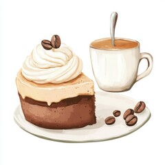Coffee cake vector illustration