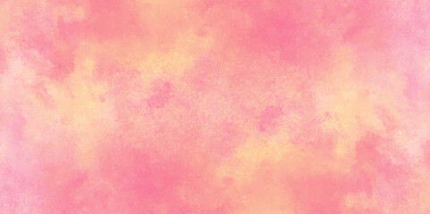 Vector fantasy light red, pink and yellow shades watercolor background. Hand drawn vector texture. Pastel color watercolor banner.  Aquarelle paint paper textured stain canvas element for text design.