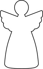 Angel outline vector.
Isolated simple angel outline svg.