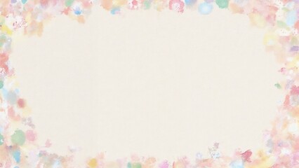 Delicate watercolor border with pastel floral motifs, ideal for invitations and artistic designs