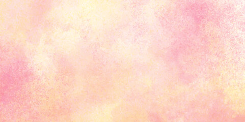 Vector fantasy light red, pink and yellow shades watercolor background. Hand drawn vector texture. Pastel color watercolor banner.  Aquarelle paint paper textured stain canvas element for text design.