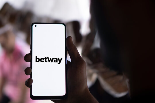 Dhaka, Bangladesh- 15 Oct 2024: Betway logo is displayed on smartphone.