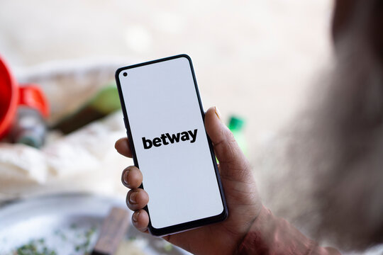 Dhaka, Bangladesh- 15 Oct 2024: Betway logo is displayed on smartphone.