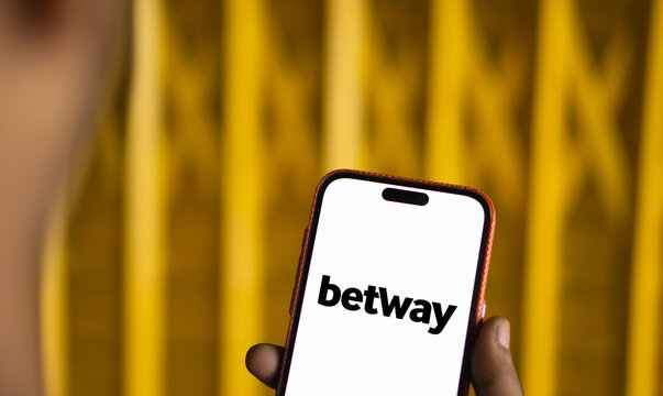 Dhaka, Bangladesh- 15 Oct 2024: Betway logo is displayed on smartphone.